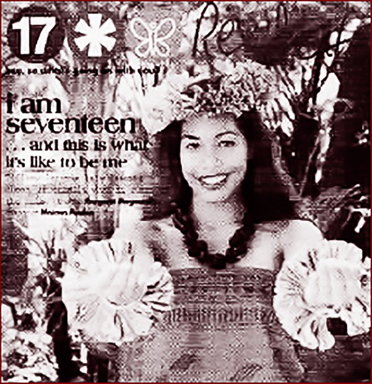 Tiffany Ieremia from Laie, on the cover of Seventeen Magazine, dancing at the Polynesian Cultural Center in 2003.